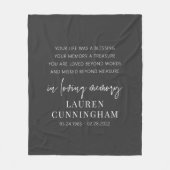 Memorial Modern Elegant Einfaches Design Fleecedecke (Vorderseite)