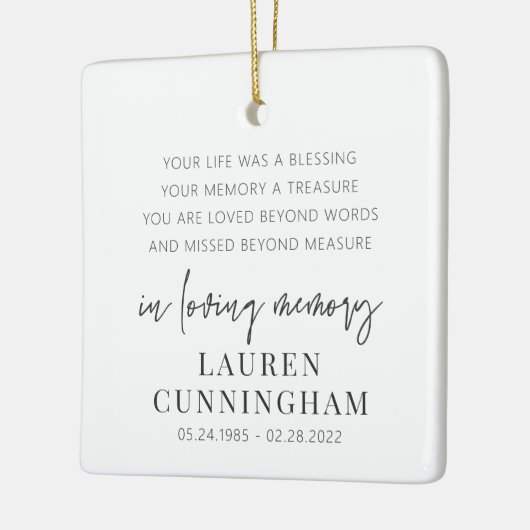 Memorial Modern Elegant Einfaches Design Keramikornament (Links)