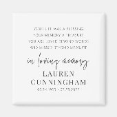 Memorial Modern Elegant Einfaches Design Magnet (Vorne)