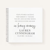 Memorial Modern Elegant Einfaches Design Notizblock (Vorderseite)