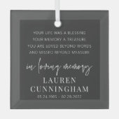 Memorial Modern Elegant Einfaches Design Ornament Aus Glas (Vorderseite)