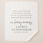 Memorial Modern Elegant Einfaches Design Sherpadecke (Vorderseite)