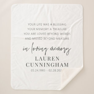 Memorial Modern Elegant Einfaches Design Sherpadecke