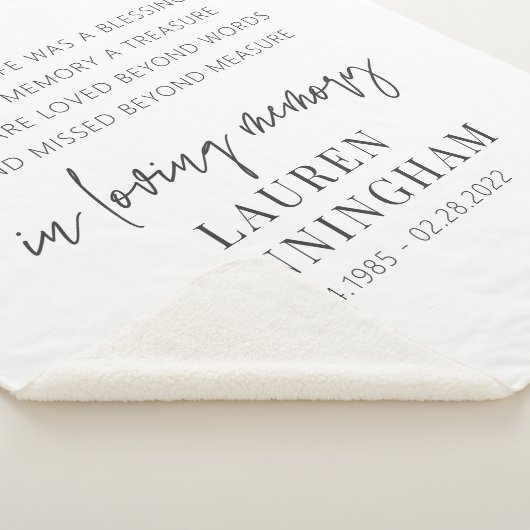 Memorial Modern Elegant Einfaches Design Sherpadecke (3/4)