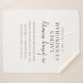 Memorial Modern Elegant Einfaches Design Sherpadecke (Vorderseite (Horizontal))