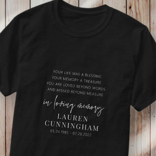 Memorial Modern Elegant Einfaches Design T-Shirt