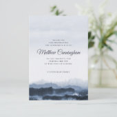 Memorial Modern Elegante Dark Watercolor Dankeskarte (Stehend Vorderseite)