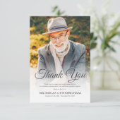 Memorial Modern Elegantes Classic Einfaches Foto Dankeskarte (Stehend Vorderseite)