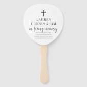 Memorial Modern Elegantes einfaches Kreuz Fächer (Rückseite)