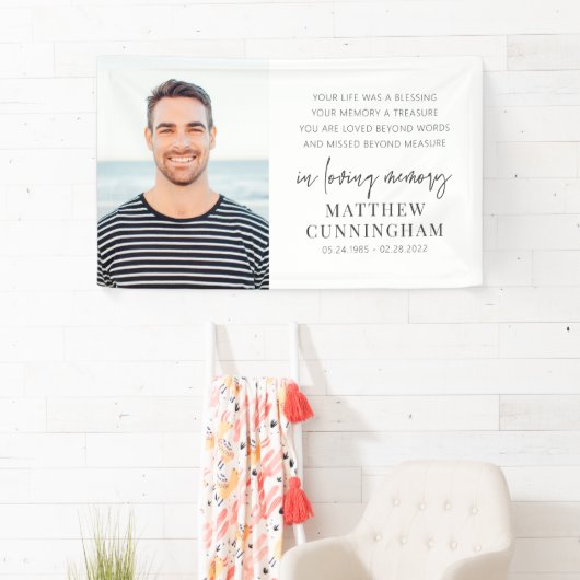 Memorial Modern Elegantes Foto Banner (Insitu)