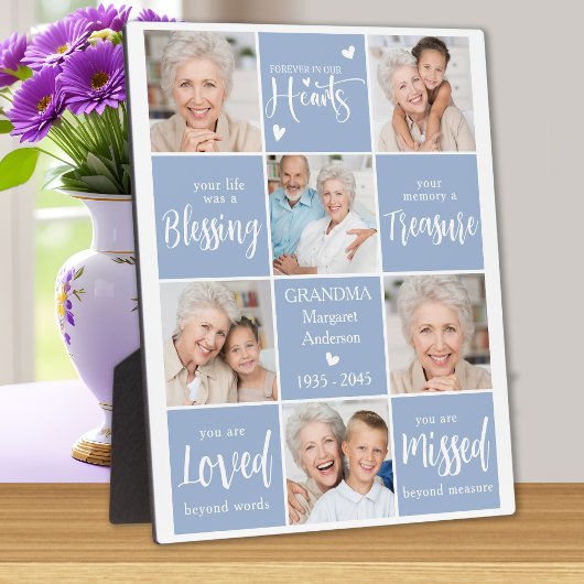 Memorial Modern Personalisiert Family Multi Foto Fotoplatte