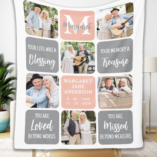 Memorial Modern Remembranation Gedicht Custom 6 Fo Fleecedecke