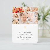 Memorial Modern Simple 9 Fotos Gebet Dankeskarte (Stehend Vorderseite)