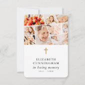 Memorial Modern Simple 9 Fotos Gebet Dankeskarte (Vorderseite)