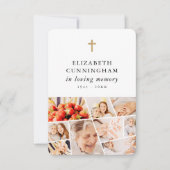 Memorial Modern Simple 9 Fotos Gebet Dankeskarte (Vorderseite)