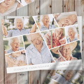Memorial Modern Simple Chic 9 Foto Collage Card