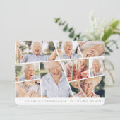 Memorial Modern Simple Chic 9 Foto Collage Card (Stehend Vorderseite)