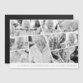 Memorial Modern Simple Chic 9 Foto Collage Card Magnetkarte (Vorne/Hinten)