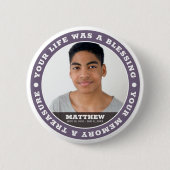 Memorial Modern Simple Custom Foto Keepake Button (Vorderseite)