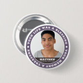 Memorial Modern Simple Custom Foto Keepake Button (Vorne & Hinten)