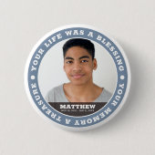 Memorial Modern Simple Custom Foto Keepake Button (Vorderseite)