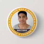 Memorial Modern Simple Custom Foto Keepake Button (Vorderseite)
