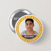 Memorial Modern Simple Custom Foto Keepake Button (Vorne & Hinten)