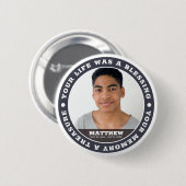 Memorial Modern Simple Custom Foto Keepake Button (Vorne & Hinten)