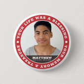 Memorial Modern Simple Custom Foto Keepake Button (Vorderseite)