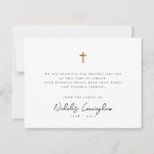 Memorial Modern Simple Elegance Gold Cross Dankeskarte (Vorderseite)