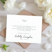 Memorial Modern Simple Elegant Black & White Leaf Dankeskarte