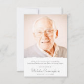 Memorial Modern Simple Elegante Chic Custom Foto Dankeskarte (Vorderseite)