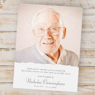 Memorial Modern Simple Elegante Chic Danke Karte