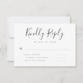 Memorial Modern Simple Elegante Chic Typografie RSVP Karte (Vorderseite)