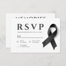 Memorial Modern Simple Erinnerungen Black Ribbon