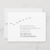 Memorial Modern Simple Flock of Birds Dankeskarte (Vorderseite)