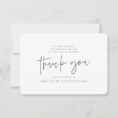 Memorial Modern Simple Minimalistisch Black & Whit Dankeskarte (Vorderseite)