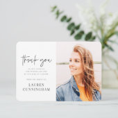 Memorial Modern Simple Minimalistisch Chic Foto Dankeskarte (Stehend Vorderseite)