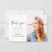 Memorial Modern Simple Minimalistisch Chic Foto Dankeskarte (Vorderseite)