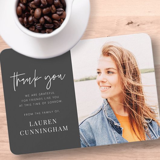 Memorial Modern Simple Minimalistisch Chic Foto Dankeskarte