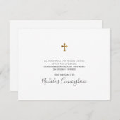 Memorial Modern Verzierte Imitate Gold Cross Dankeskarte (Vorne/Hinten)