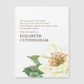 Memorial Modern Watercolor Floral Danke Karte (Vorderseite)