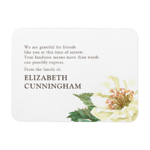 Memorial Modern Watercolor Floral Vielen Dank Magnet