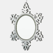 Memorial Moderne Frames Einfaches Foto Schneeflocken Zinn-Ornament (Rechts)