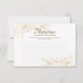 Memorial Moderne Imitats Gold Foliage Botanische A RSVP Karte (Rückseite)