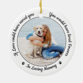 Memorial Moderner Hund 2 Foto Beileid Keramik Ornament (Hinten)