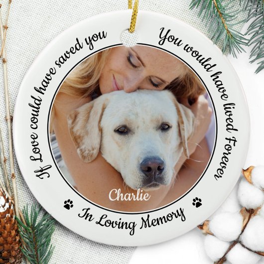 Memorial Moderner Hund 2 Foto Beileid Keramik Ornament