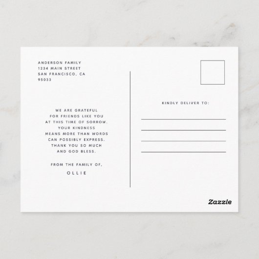 Memorial Modernes, einfaches 9-Foto-Collage Postkarte (Rückseite)