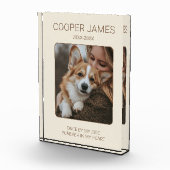 Memorial Modernes einfaches Beileid Keepake Dog Fotoblock (Rechts)