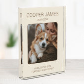 Memorial Modernes einfaches Beileid Keepake Dog Fotoblock